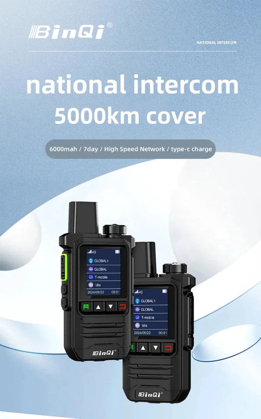 BINQI-K6 4G POC Walkie Talkie - 5000km Global Range - MANDOTOS