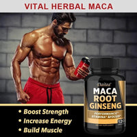 Mandotos Maca Root Ginseng Extract supplement for men and women, natural energy, stamina, and focus support.