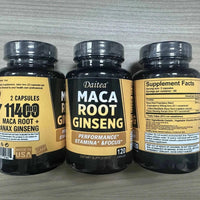 Mandotos black, red, and yellow maca root ginseng extract supplement for men and women supporting energy, stamina, and focus.