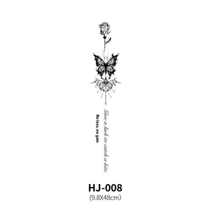 Botanical Spine Tattoo Decal - MANDOTOS