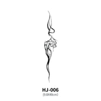 Mandotos botanical spine tattoo decal featuring floral and botanical designs on a transparent background.