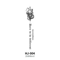 Mandotos botanical spine tattoo decal featuring detailed floral and leaf designs on transparent adhesive backing.