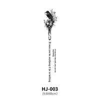 Mandotos botanical spine tattoo decal featuring detailed floral and botanical designs for body art or skin decoration.