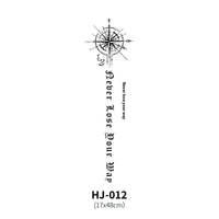 Mandotos botanical spine tattoo decal featuring detailed floral and plant designs on a transparent adhesive backing.