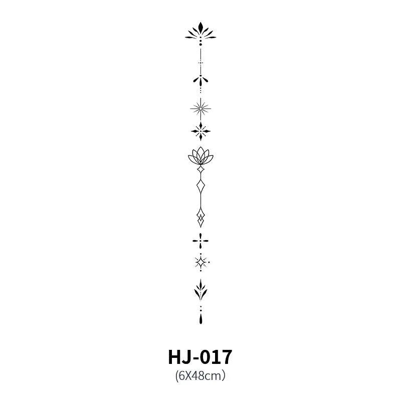 Botanical Spine Tattoo Decal - MANDOTOS