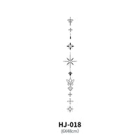 Mandotos botanical spine tattoo decal featuring intricate floral and leaf designs on transparent adhesive backing.