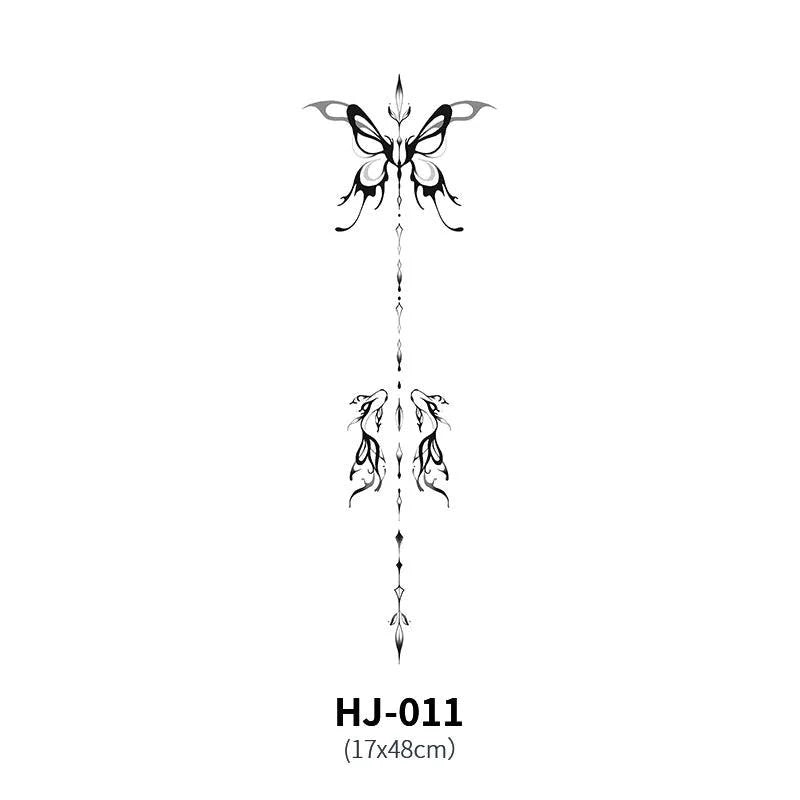Botanical Spine Tattoo Decal - MANDOTOS