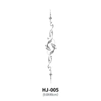 Mandotos botanical spine tattoo decal featuring intricate floral and leaf designs for body art decoration.