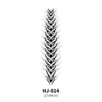 Botanical spine tattoo decal by MANDOTOS featuring detailed floral and plant designs for body art or temporary tattoo use.