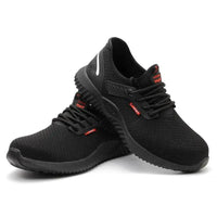 Mandotos breathable safety shoes with anti-smashing toe caps, designed for work safety and comfort.