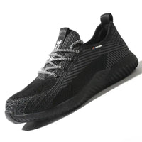 Mandotos breathable safety shoes with anti-smashing toes, designed for workplace protection and comfort.