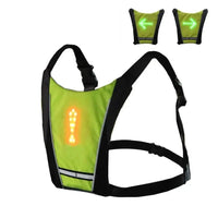 Mandotos BrightRide LED cycling vest with reflective storage pockets, designed for visibility and safety during bike rides.