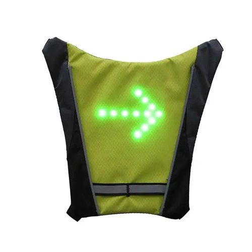 Mandotos BrightRide LED cycling vest with reflective storage pockets, lightweight and visible for safe riding at night.