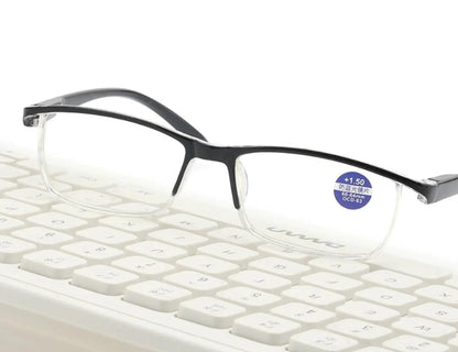 BrightVision 4-Pack Spring Hinge Anti-Blue Light Readers - Stylish Protection for Your Eyes - MANDOTOS