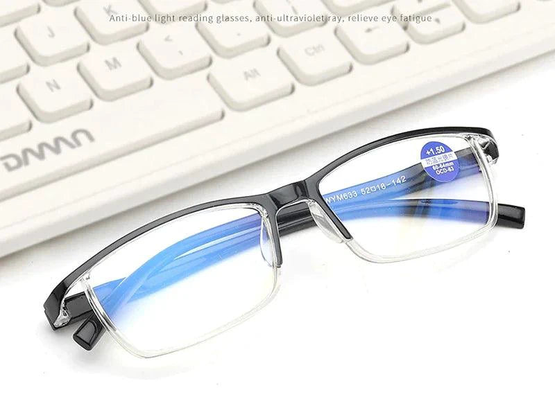 BrightVision 4-Pack Spring Hinge Anti-Blue Light Readers - Stylish Protection for Your Eyes - MANDOTOS