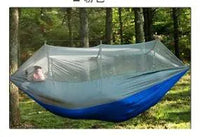 Mandotos Bug-Free Camp Hammock with mosquito protection, outdoor relaxation for two, featuring durable fabric and comfortable design.