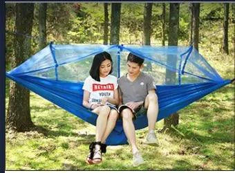 Mandotos bug-free camp hammock for two with mosquito protection, ideal for outdoor relaxation and serene camping experiences.