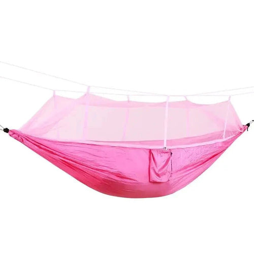Mandotos Bug-Free Camp Hammock made of durable 210T nylon fabric, designed for insect-free outdoor relaxation.
