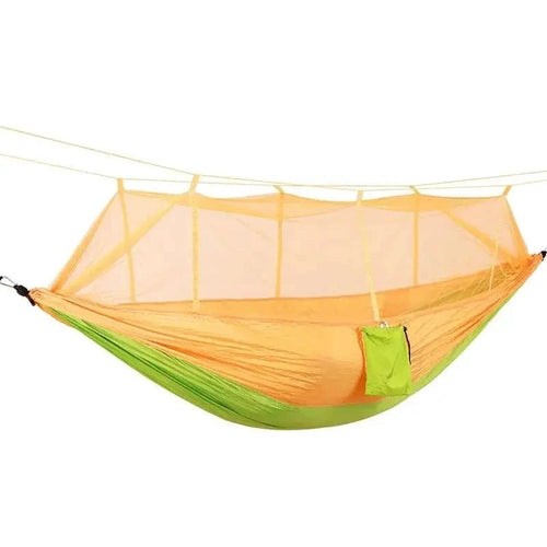 Mandotos Bug-Free Camp Hammock made of durable 210T nylon fabric, designed for insect-free outdoor relaxation.