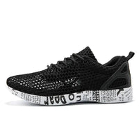 Mandotos casual men's breathable sneakers with hollow lace-up design and stylish board shoe look.