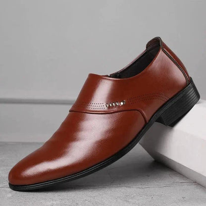 Casual pointed toe shoes men leather shoes men - MANDOTOS