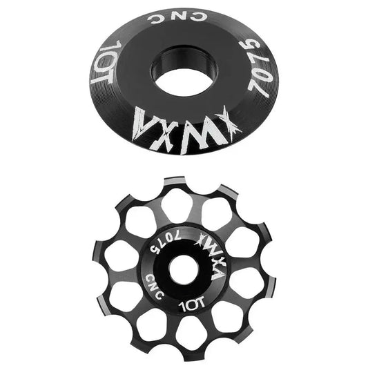 Mandotos ceramic bicycle guide wheel for rear derailleur, bearing axis adapter, bike guide roller, jockey wheel, 10T-17T.