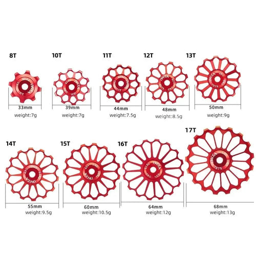 Ceramic bicycle guide wheel for rear derailleur, bearing axis adapter, Jockey wheel, 10T-17T, MANDOTOS bike component