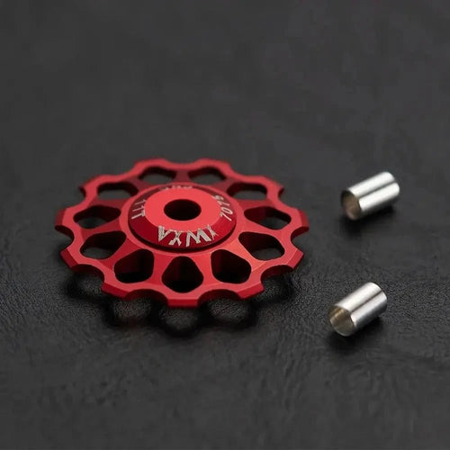 Ceramic bicycle guide wheel rear derailleur bearing axis adapter, bike guide roller, jockey wheel, for 10T-17T gear systems by MANDOTOS.