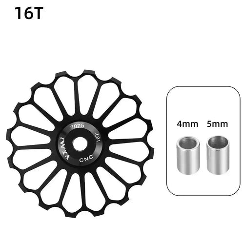 Mandotos ceramic bicycle guide wheel for rear derailleur with bearing axis adapter, jockey roller, 10T-17T gear range, bike component