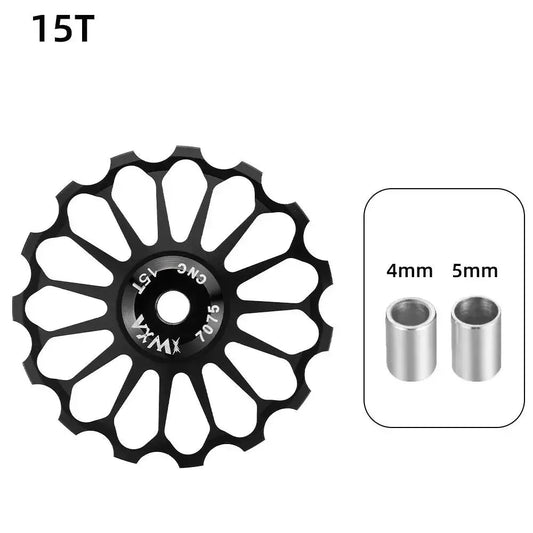 Ceramic bicycle guide wheel for rear derailleur, bearing axis adapter, bike guide roller, jockey wheel 10T-17T, MANDOTOS brand