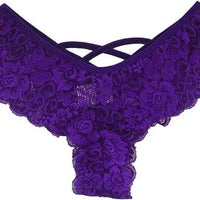 Mandotos chic 4-pack lace G-string panties for women, featuring delicate floral lace and comfortable fit.