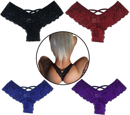 Chic 4-Pack Lace G-String Panties for Women - MANDOTOS