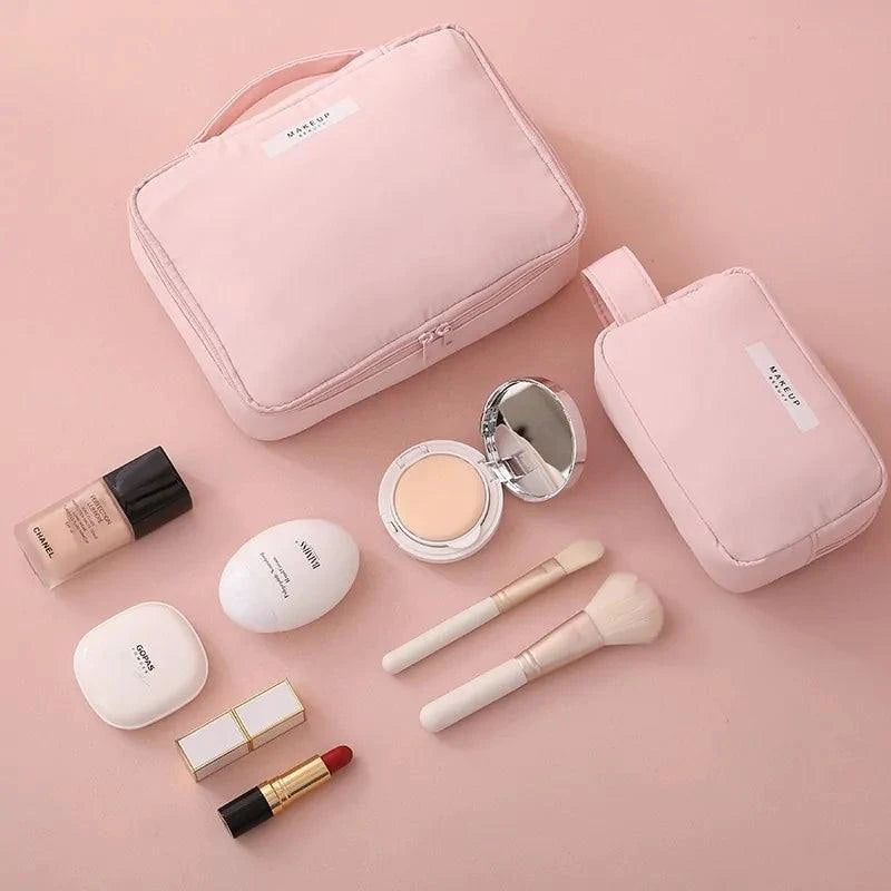 Mandotos Chic Beauty Bag Organizer with multiple compartments and sleek design for storing cosmetics and toiletries.