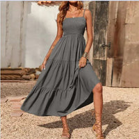 Mandotos chic chiffon layered swing dress with flowing fabric and elegant design, perfect for casual or semi-formal occasions.