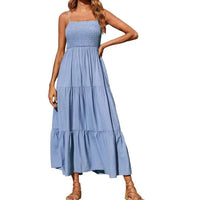 Mandotos chic chiffon layered swing dress with flowing fabric and elegant design, perfect for casual or semi-formal occasions.