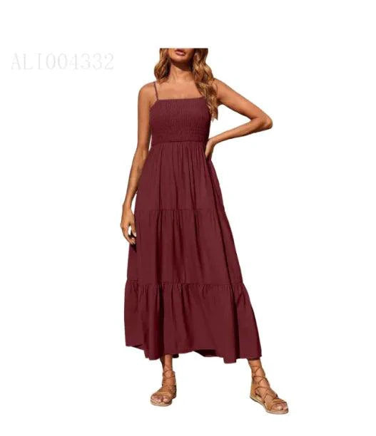 Mandotos chic chiffon layered swing dress with flowing fabric and elegant design, perfect for stylish and comfortable wear.