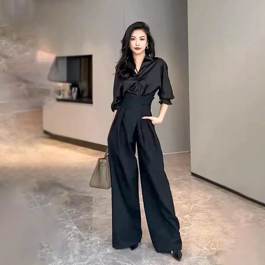 Chic Flowy Wide-Leg Trousers - MANDOTOS