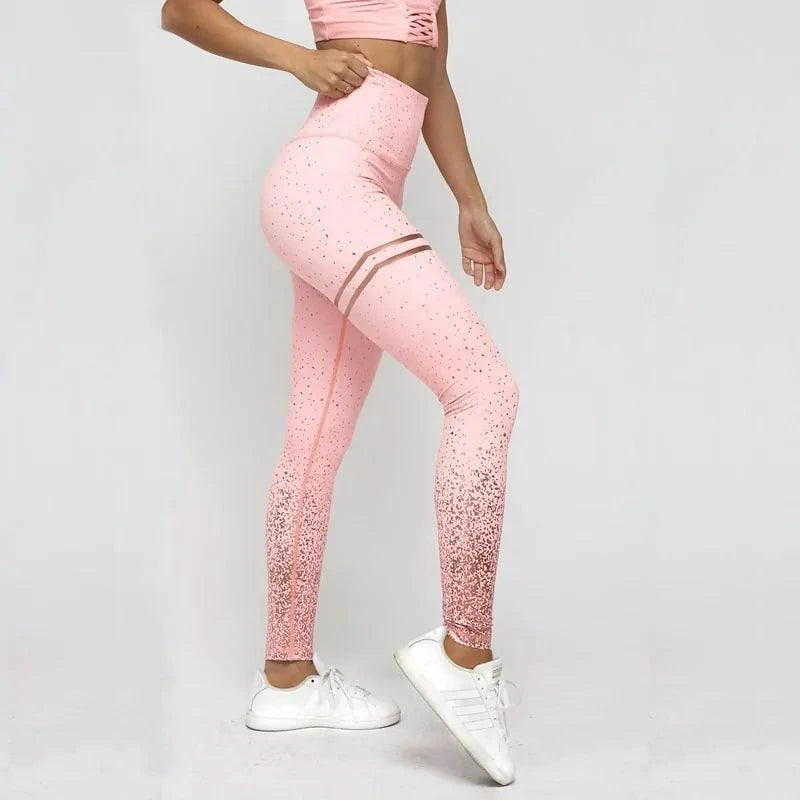Chic Gold Print Leggings - MANDOTOS