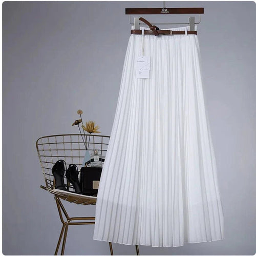 Chic & Grace Pleated Chiffon Skirt - Flowing Elegance for Effortless Style - MANDOTOS