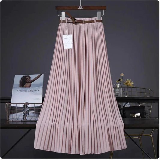 Chic & Grace Pleated Chiffon Skirt - Flowing Elegance for Effortless Style - MANDOTOS