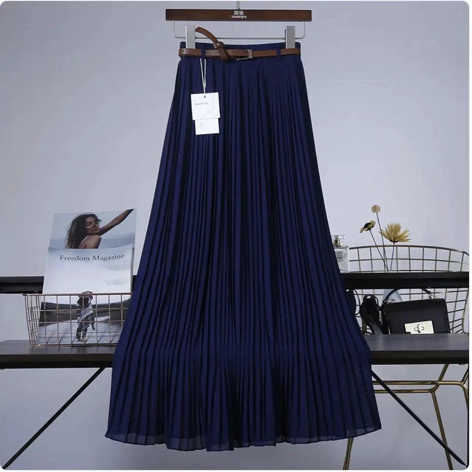 Chic & Grace Pleated Chiffon Skirt - Flowing Elegance for Effortless Style - MANDOTOS