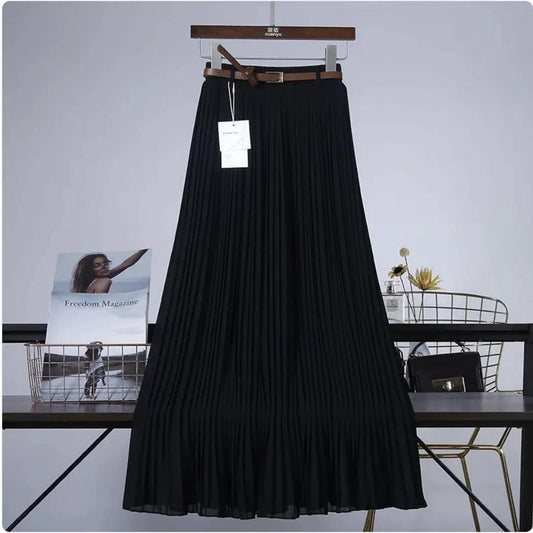 Chic & Grace Pleated Chiffon Skirt - Flowing Elegance for Effortless Style - MANDOTOS