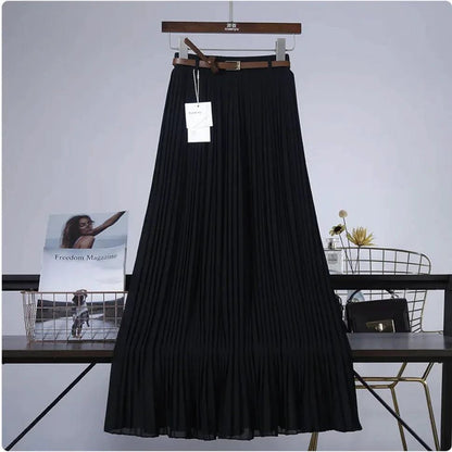 Chic & Grace Pleated Chiffon Skirt - Flowing Elegance for Effortless Style - MANDOTOS