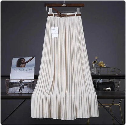 Chic & Grace Pleated Chiffon Skirt - Flowing Elegance for Effortless Style - MANDOTOS