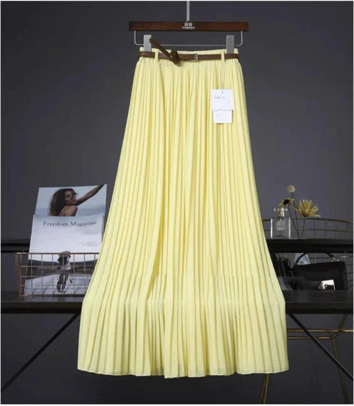 Chic & Grace Pleated Chiffon Skirt - Flowing Elegance for Effortless Style - MANDOTOS