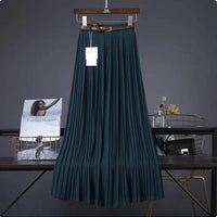 Mandotos Chic & Grace pleated chiffon skirt with flowing fabric, showcasing elegant, lightweight design for effortless style.