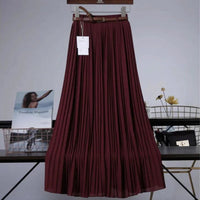 Mandotos Chic & Grace pleated chiffon skirt with flowing fabric, showcasing elegant, lightweight design perfect for stylish, effortless looks.