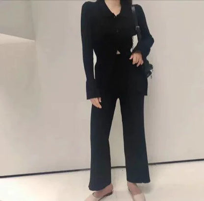 Chic Knit Collared Ensemble - MANDOTOS