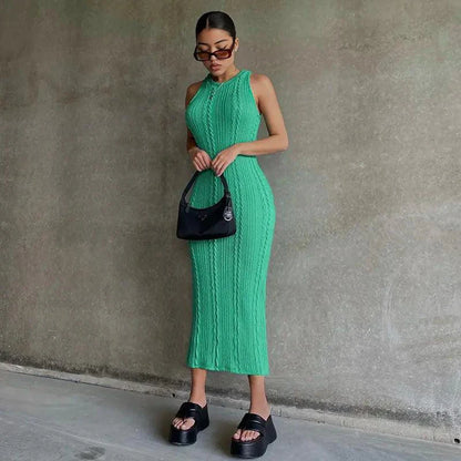Chic Knitted Tank Sweater Dress - MANDOTOS