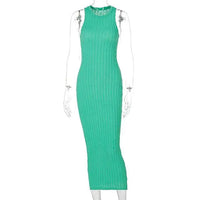 Mandotos chic knitted tank sweater dress featuring a sleeveless design, cozy texture, and stylish fit for casual wear.